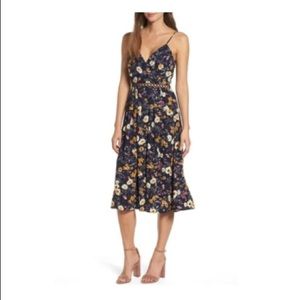 J.O.A Floral Sleeveless Midi Dress